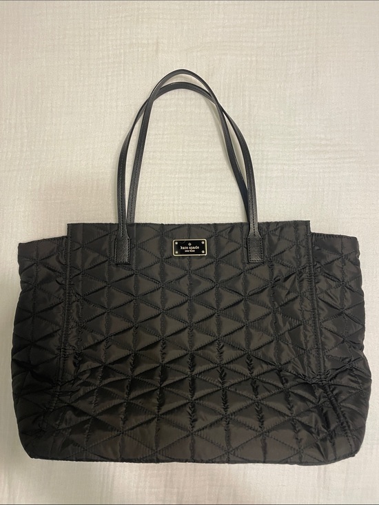 kate spade Handbags - kate spade Black Quilted Tote with Logo Plaque